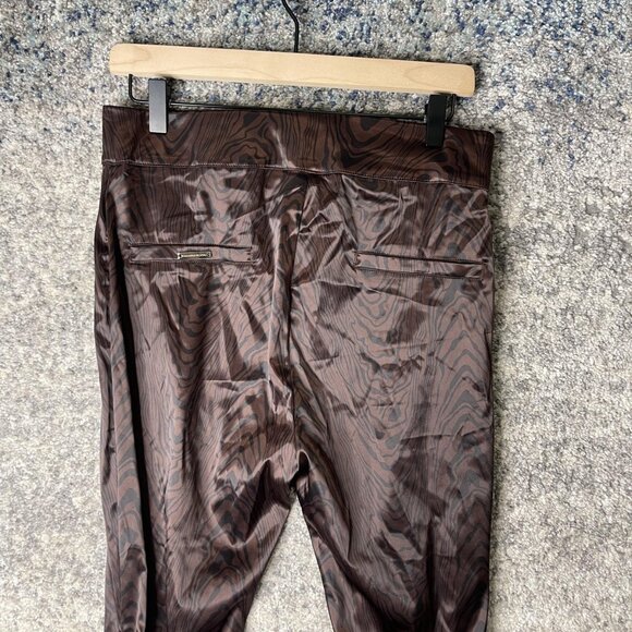 Maniere De Voir Pants Womens US 10 Brown Tiger Print Ruched Stacked Leg Slim Fit - Picture 6 of 11